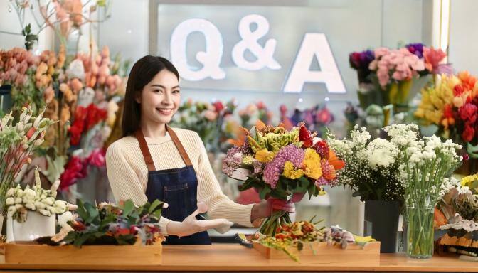 フラワーギフトQ&A:花屋での相談シーン